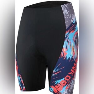 Nooyme Women’s Padded Pull-On Mid-Thigh Reflective Cycling Shorts